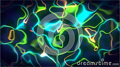 3D rendering, an abstract background with a panoramic view, neon lights, a laser show, an impulse, an equalization chart, pulse Stock Photo