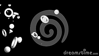 3d rendering of abstract background ratation geometric primitive shapes Stock Photo