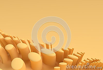 3D Rendering Abstract Background with Wave Line. Creative Architectural Concept Stock Photo