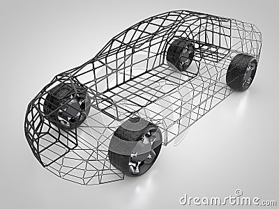 3D rendering: abstract car and carbody Stock Photo