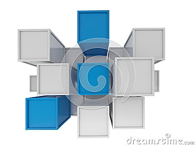 3D rendering of abstract cube, technology background Stock Photo