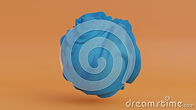 3d rendering of an abstract sphere consisting of many hexagons. Hexagons moving out create a wavy surface on the sphere. Abstract Cartoon Illustration