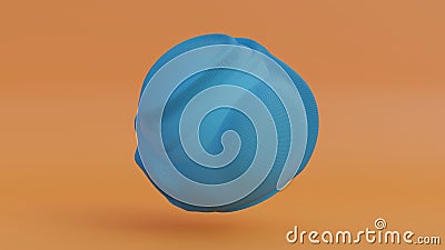 3d rendering of an abstract sphere consisting of many hexagons. Hexagons moving out create a wavy surface on the sphere. Abstract Cartoon Illustration