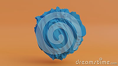 3d rendering of an abstract sphere consisting of many hexagons. Hexagons moving out create a wavy surface on the sphere. Abstract Cartoon Illustration