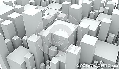 Abstract White Cubes Different Size Stock Photo