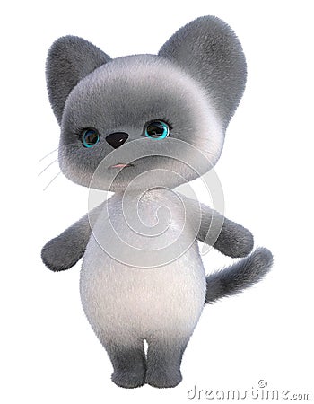 Adorable furry blue Siamese Kitten Stock Photo