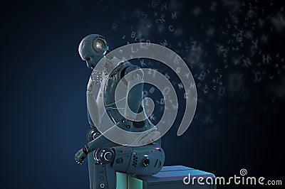 Ai robot learning Stock Photo