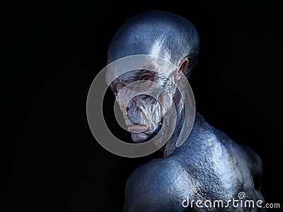 3D rendering of an alien creature. Stock Photo