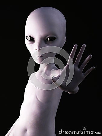 3D rendering of an alien. Stock Photo