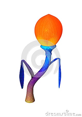 3D Rendering Alien Plant on White Stock Photo