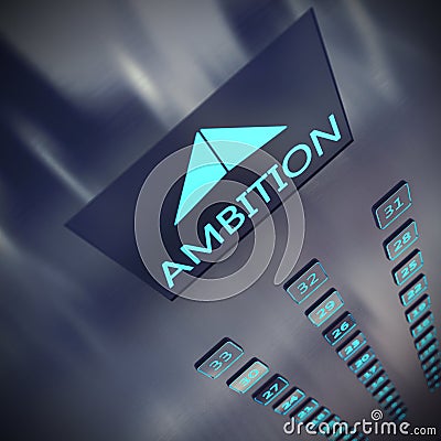 3D rendering of Ambition elevator Stock Photo