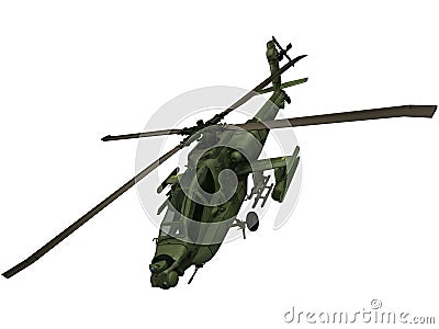 3d Rendering of an American Apache Helicopter Stock Photo