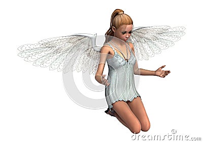 3D Rendering Angel on White Stock Photo