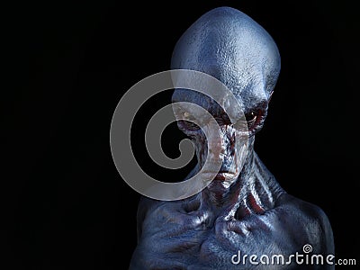 3D rendering of an angry alien creature. Stock Photo