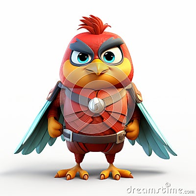 3d Rendering Of Angry Birds Characters In The Style Of Craig Davison Stock Photo