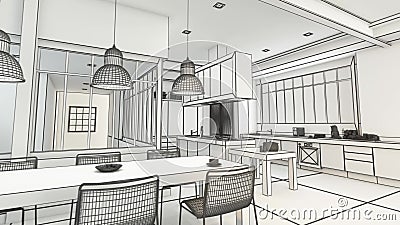 Modern Kitchen Project Wireframe In Black And White Stock Video Video Of Estate Apartment Modern Kitchen Project Wireframe In Black And White Stock Video Video Of Estate Apartment