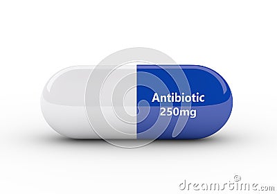 3d rendering of antibiotic pill isolated over white Editorial Stock Photo