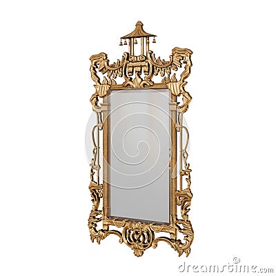 3d rendering of antique classical mirror in three materials Stock Photo