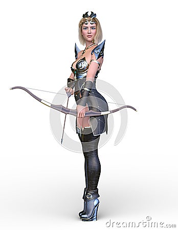 3D rendering of archer woman Stock Photo