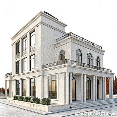 3D rendering architecture design isolated on transparent background Stock Photo
