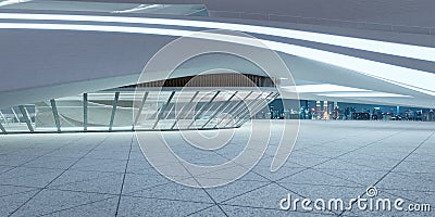 3D rendering architecture with futuristic streamlined design Stock Photo