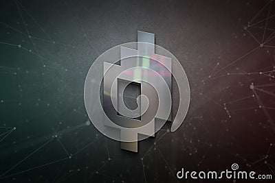 3D rendering cryptocurrency coin on colorful background, cryptocurrency concept color art Stock Photo