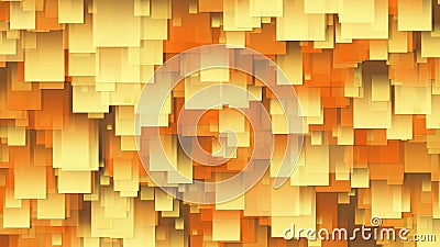 3D rendering of an array of square stickers. Stickers of different sizes in space Stock Photo