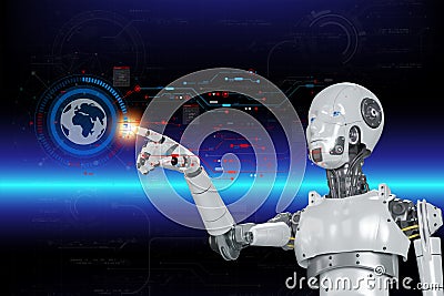 3D rendering. Artificial intelligence,AI research of robot and cyborg development for future. Stock Photo