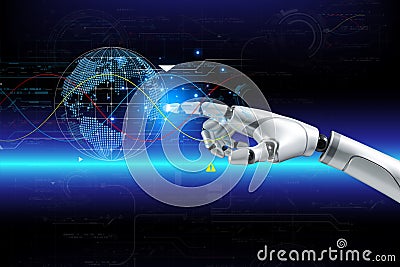 3D rendering. Artificial intelligence,AI research of robot and cyborg development for future. Stock Photo