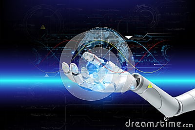 3D rendering. Artificial intelligence,AI research of robot and cyborg development for future. Stock Photo