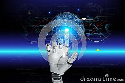 3D rendering. Artificial intelligence,AI research of robot and cyborg development for future. Stock Photo