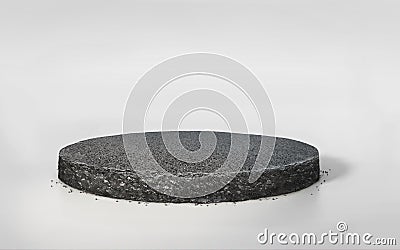 3D rendering asphalt road on circle cross section isolated on white bg Stock Photo