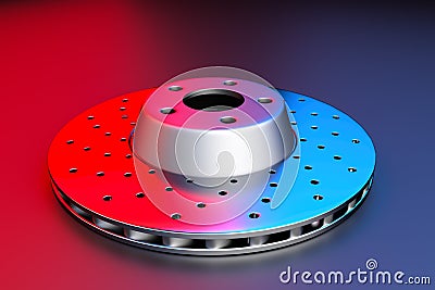 3D rendering. Auto spare parts for car brake disk Stock Photo