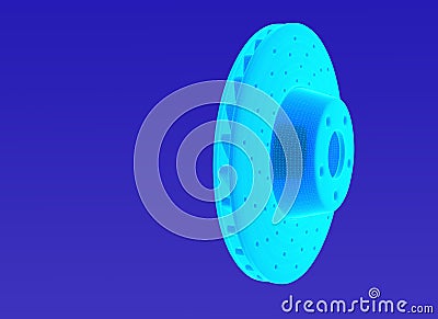 3D rendering. Auto spare parts for car, brake disk Stock Photo