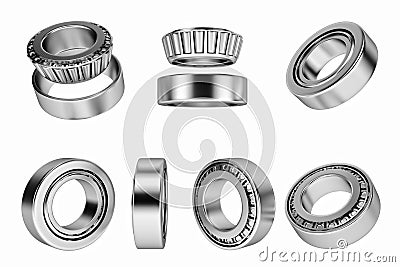 3D rendering. Automotive bearings auto spare parts. Tapered roller bearing Stock Photo