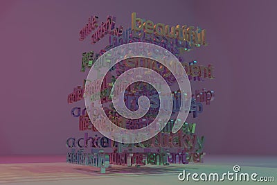 3D rendering. Background abstract CGI typography, motivation rel Stock Photo