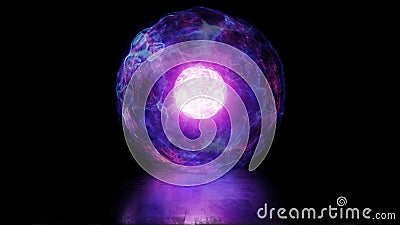 3D rendering ball of energy and plasma in the core of the reactor Stock Photo