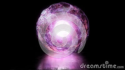 3D rendering ball of energy and plasma in the core of the reactor Stock Photo