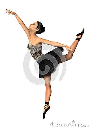 3D Rendering Ballerina on White Stock Photo