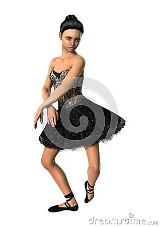 3D Rendering Ballerina on White Stock Photo