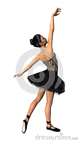 3D Rendering Ballerina on White Stock Photo