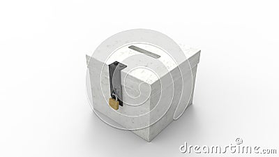 3D rendering of a ballot box isolated in a white stucio background Stock Photo