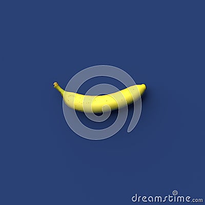 3D RENDERING OF A BANANA ON PLAIN BACKGROUND Stock Photo