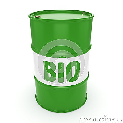 3D rendering barrel of biofuels Stock Photo