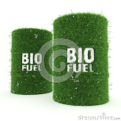 3D rendering barrels of biofuels Stock Photo