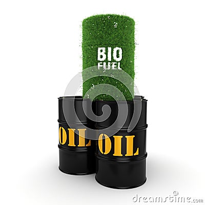 3D rendering barrels of biofuels Stock Photo