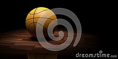 3d rendering basketball on wooden background Stock Photo