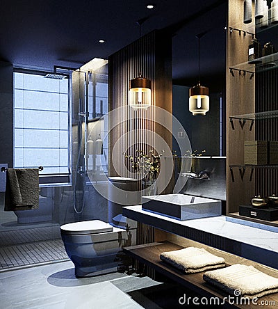 3D rendering Bathroom interior Stock Photo