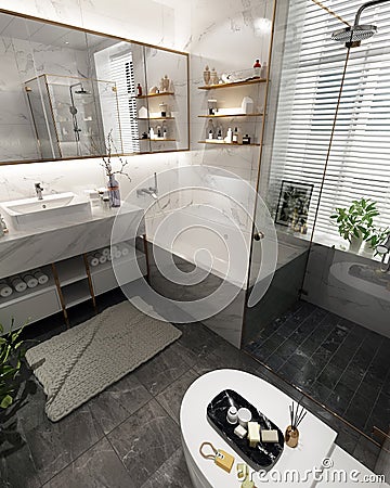 3D rendering Bathroom interior Stock Photo