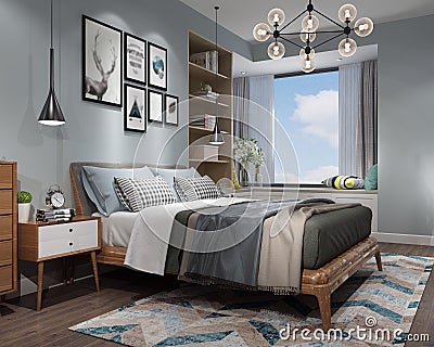3D rendering bedroom Stock Photo